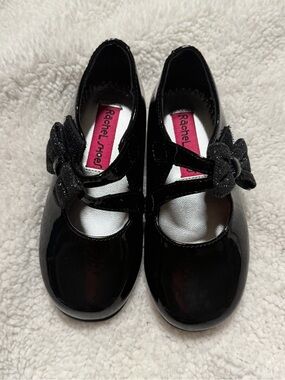 Rachel Shoes Girls' Black Patent Mary Janes with Bow size 8